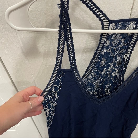 City Triangles Blue Lace Swing Mini Dress - Picture 3 of 9